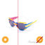 Picture of Kids Solize Over the Rainbow White Striped to Pink Striped by Delsol for Kids 1 Pc Sunglasses