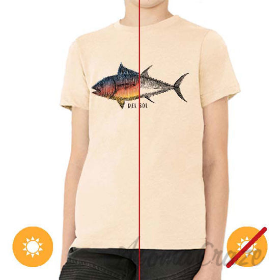 Picture of Men Crew Tee Big Fish Beige by DelSol for Men 1 Pc T-Shirt (YM)