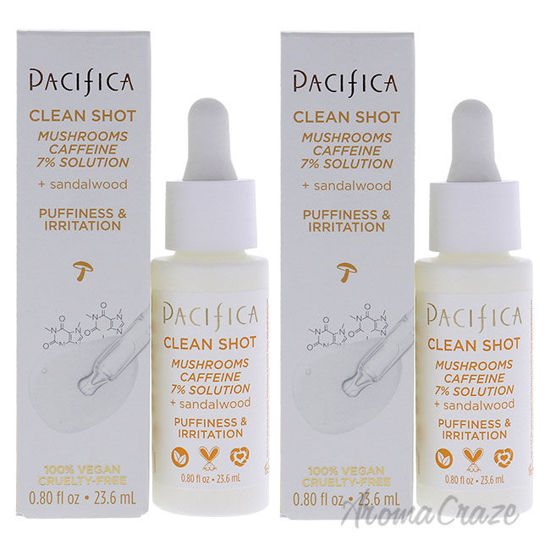 Picture of Clean Shot Mushrooms and Caffeine 7 Percent by Pacifica for Unisex 0.80 oz Serum Pack of 2