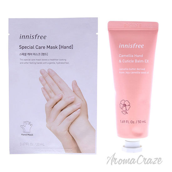 Picture of Hand Mask and Hand and Cuticle Balm Kit by Innisfree for Unisex 2 Pc Kit