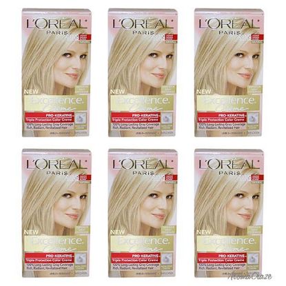 Picture of Excellence Creme Pro Keratine 9.5 NB Lightest Natural Blonde Natural by LOreal Paris for Unisex 1 Application Hair Color Pack of 6