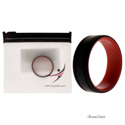 Picture of Silicone Wedding 2Layer Lines Ring - Red-Black by ROQ for Men - 16 mm Ring